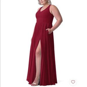 Burgundy Azazie bridesmaid dress